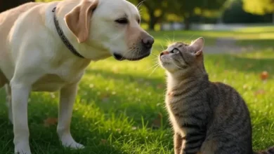 رفع واکنش سگ به گربه