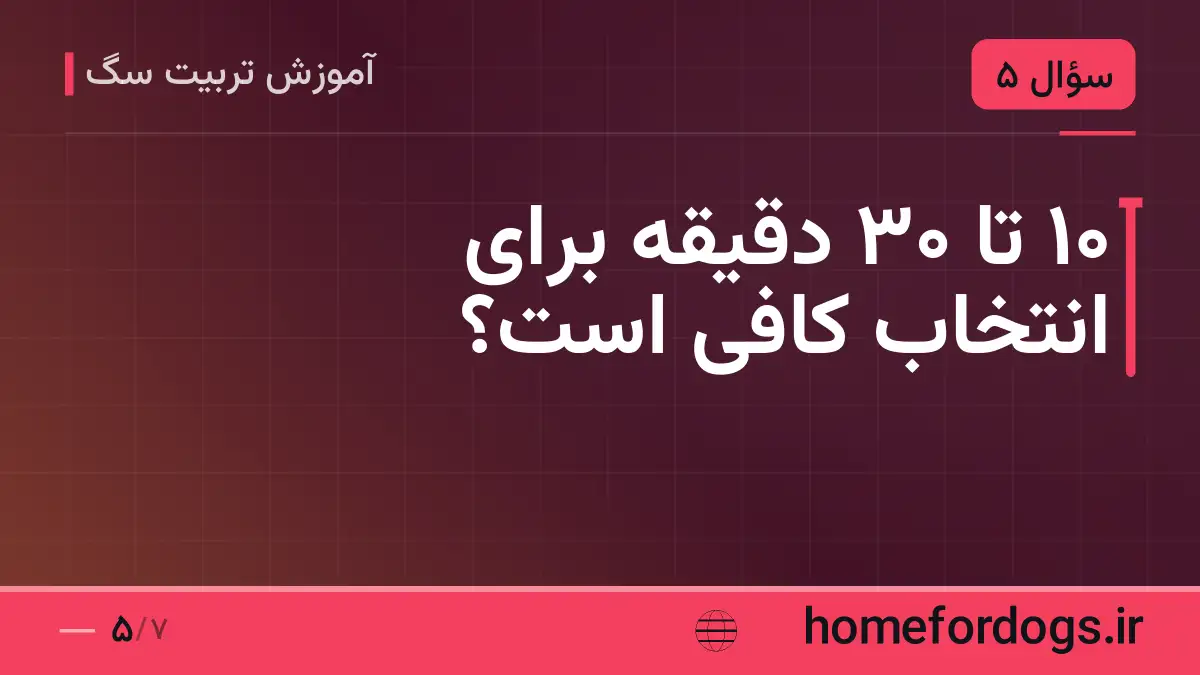 ۱۰ تا ۳۰ دقیقه برای انتخاب کافی است؟