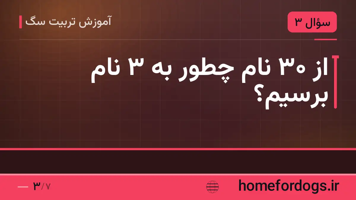 از ۳۰ نام چطور به ۳ نام برسیم؟