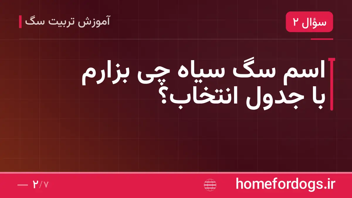 اسم سگ سیاه چی بزارم با جدول انتخاب؟