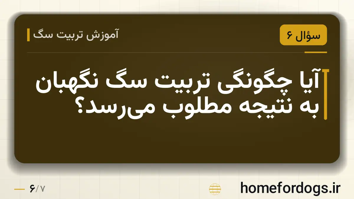 آیا چگونگی تربیت سگ نگهبان به نتیجه مطلوب می‌رسد؟