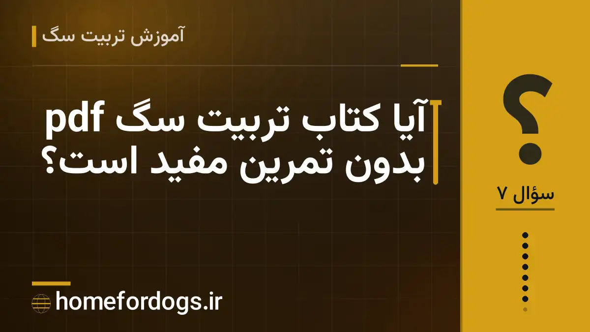 آیا کتاب تربیت سگ pdf بدون تمرین مفید است؟