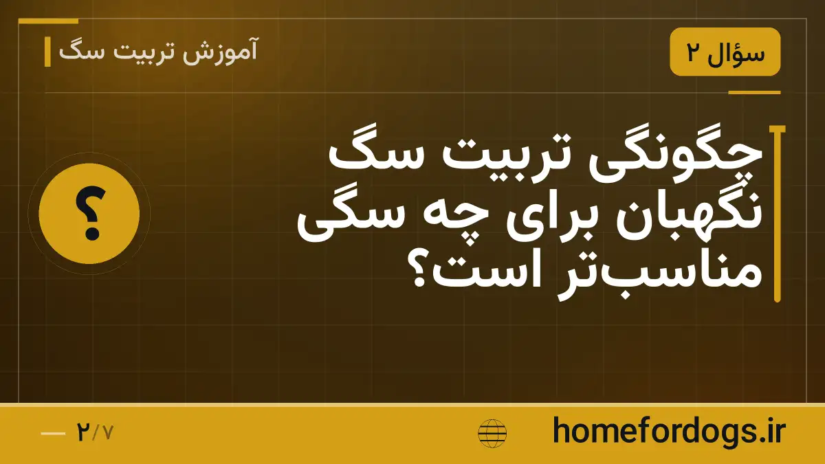 چگونگی تربیت سگ نگهبان برای چه سگی مناسب‌تر است؟