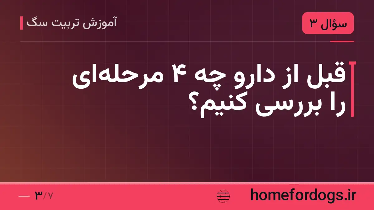 قبل از دارو چه ۴ مرحله‌ای را بررسی کنیم؟