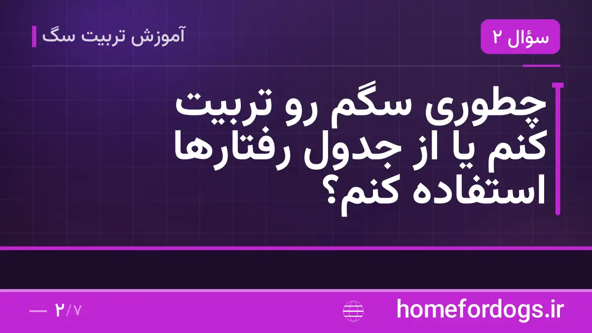 چطوری سگم رو تربیت کنم یا از جدول رفتارها استفاده کنم؟