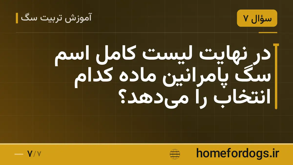 در نهایت لیست کامل اسم سگ پامرانین ماده کدام انتخاب را میدهد؟