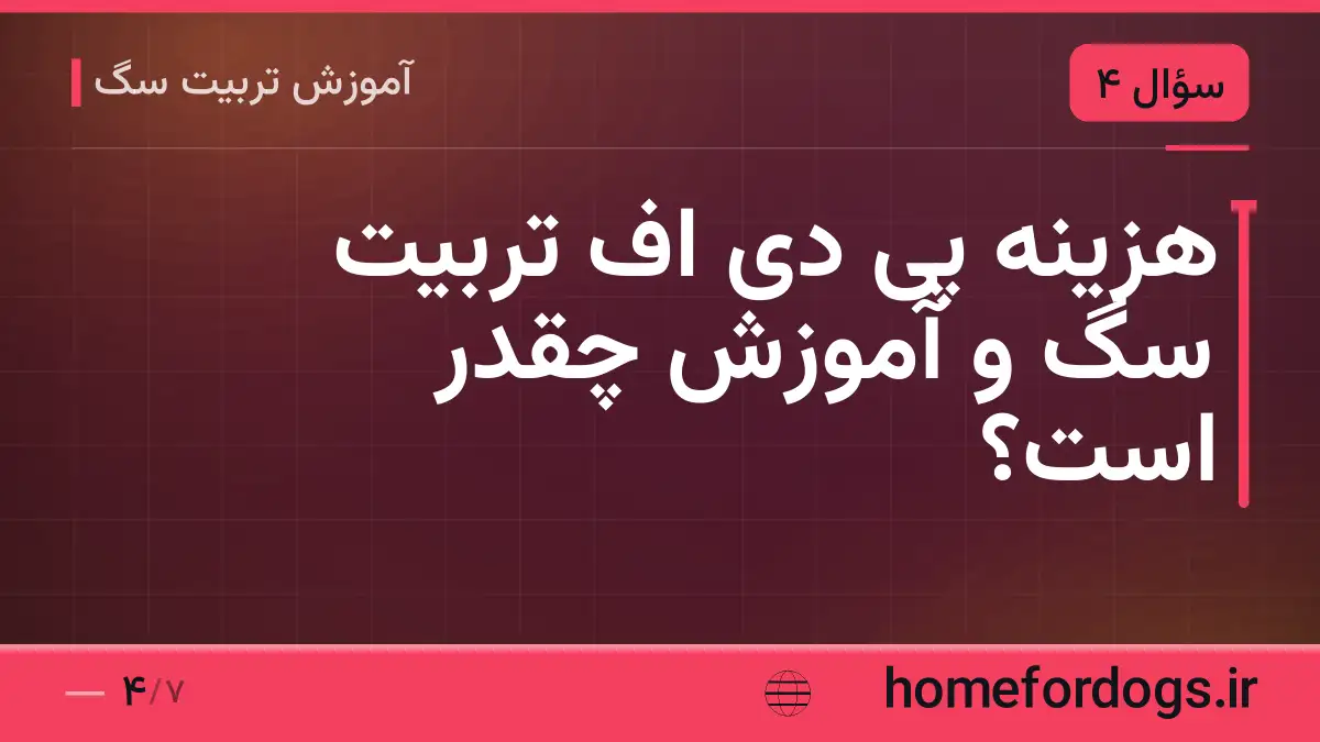 هزینه پی دی اف تربیت سگ و آموزش چقدر است؟