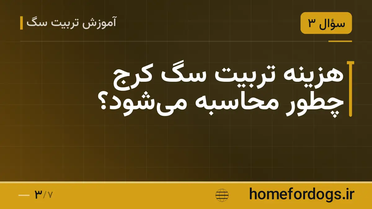 هزینه تربیت سگ کرج چطور محاسبه می‌شود؟