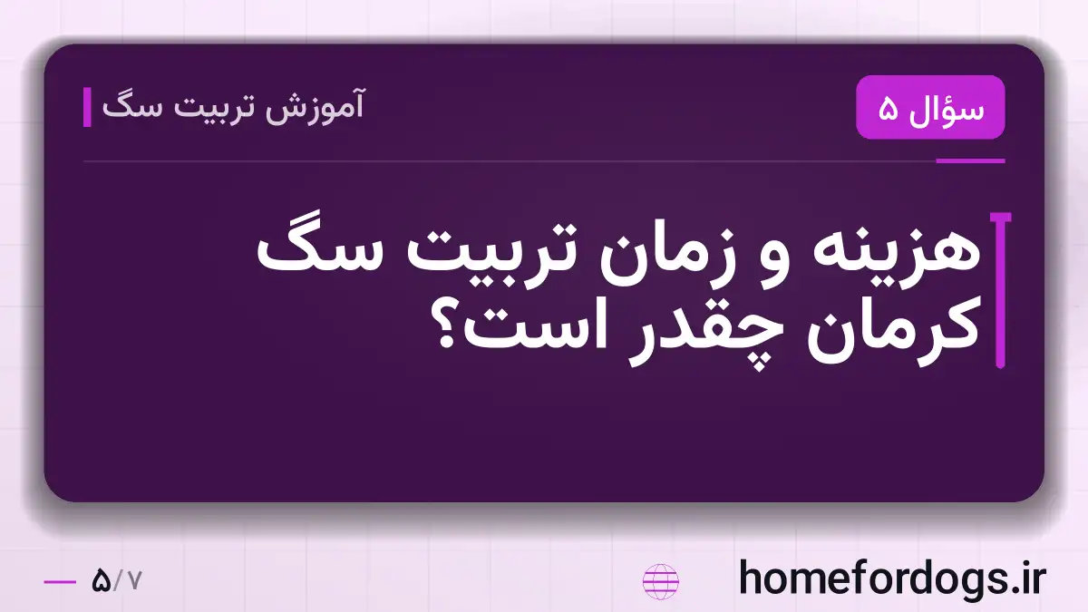 هزینه و زمان تربیت سگ کرمان چقدر است؟