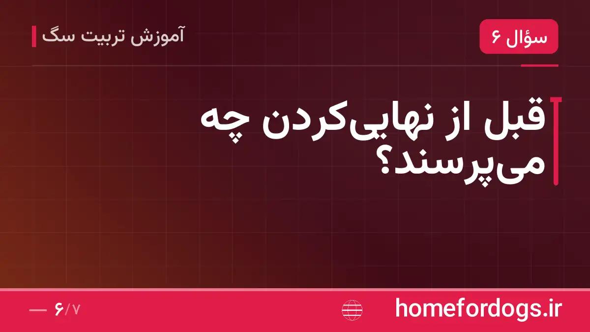 قبل از نهایی‌کردن چه می‌پرسند؟