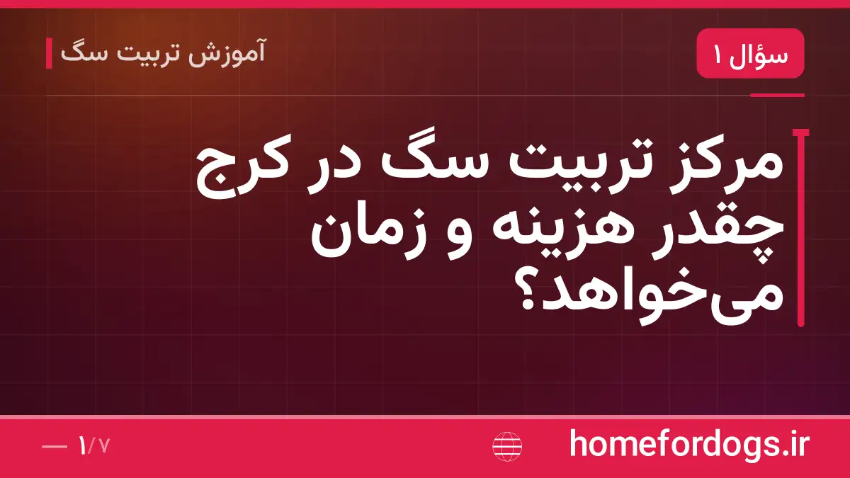مرکز تربیت سگ در کرج چقدر هزینه و زمان میخواهد؟