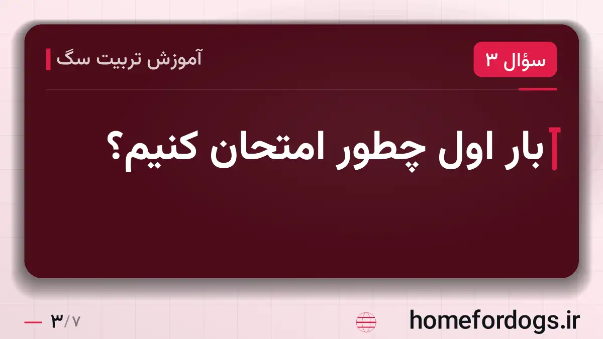بار اول چطور امتحان کنیم؟