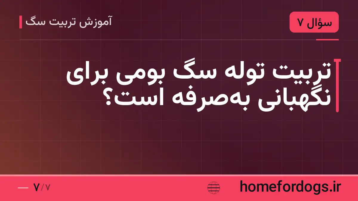 تربیت توله سگ بومی برای نگهبانی بهصرفه است؟