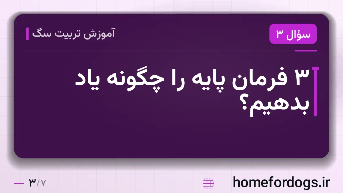 ۳ فرمان پایه را چگونه یاد بدهیم؟