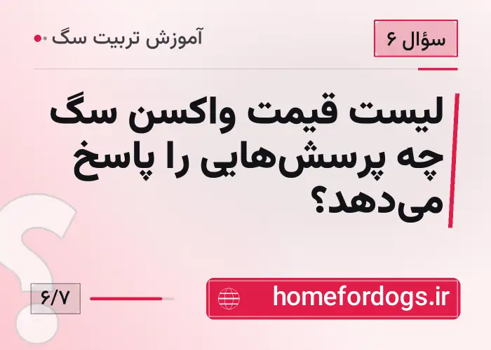 لیست قیمت واکسن سگ چه پرسش‌هایی را پاسخ می‌دهد؟