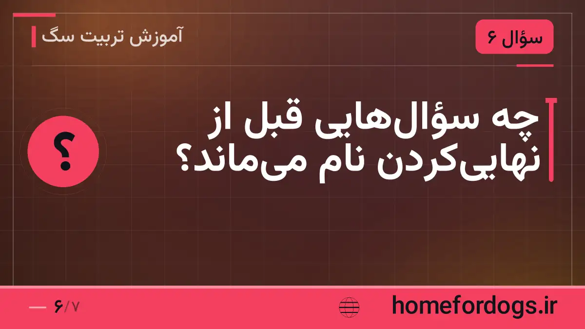 چه سؤالهایی قبل از نهاییکردن نام میماند؟