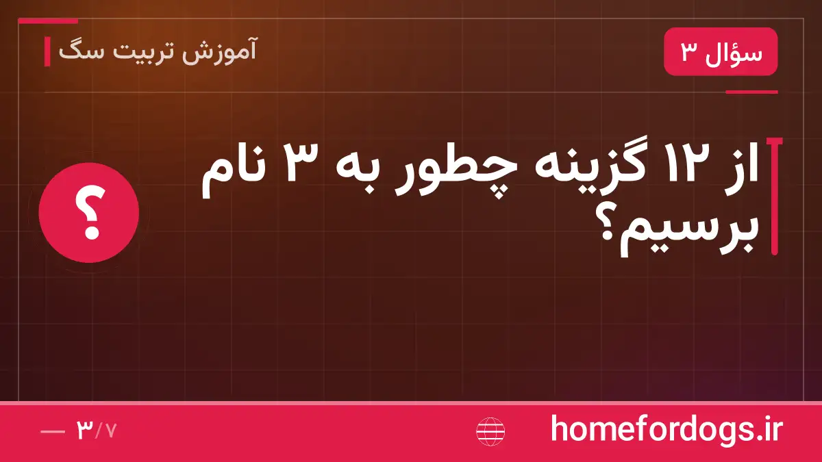 از ۱۲ گزینه چطور به ۳ نام برسیم؟
