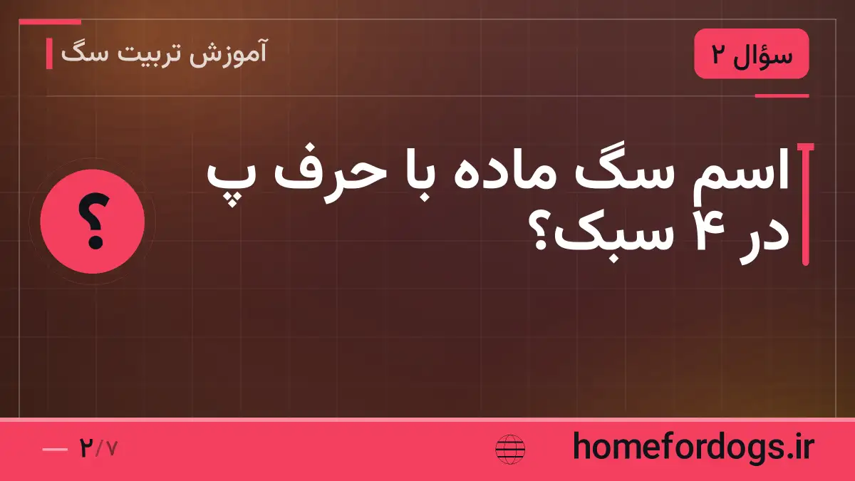 اسم سگ ماده با حرف پ در ۴ سبک؟