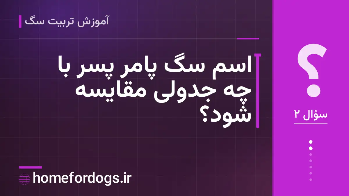 اسم سگ پامر پسر با چه جدولی مقایسه شود؟