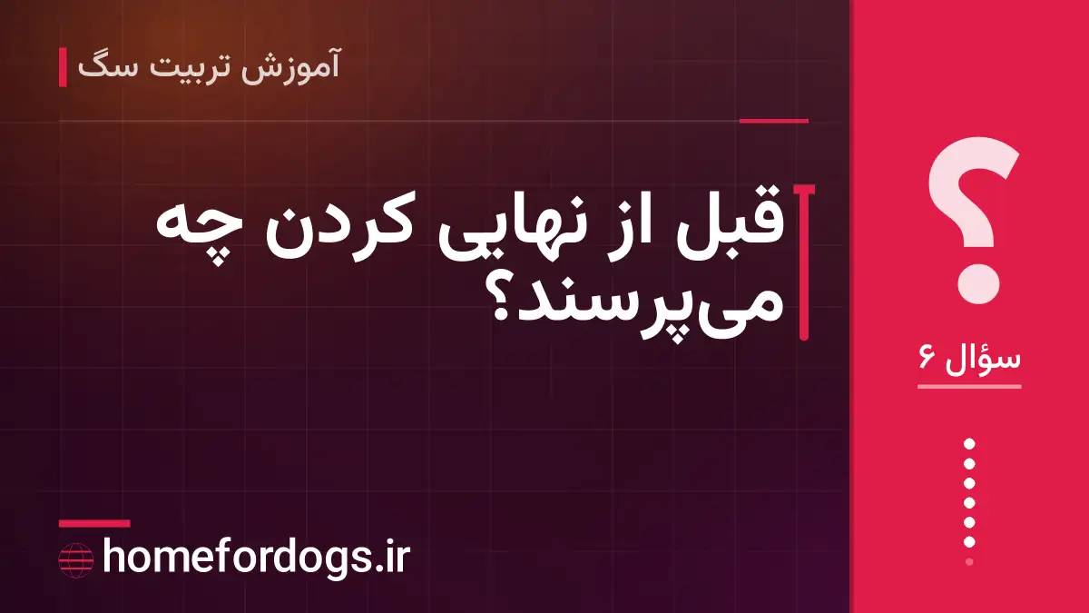 قبل از نهایی کردن چه می‌پرسند؟