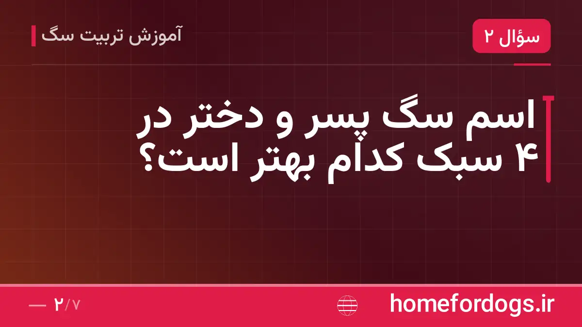 اسم سگ پسر و دختر در ۴ سبک کدام بهتر است؟