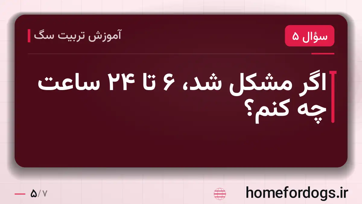 اگر مشکل شد، ۶ تا ۲۴ ساعت چه کنم؟