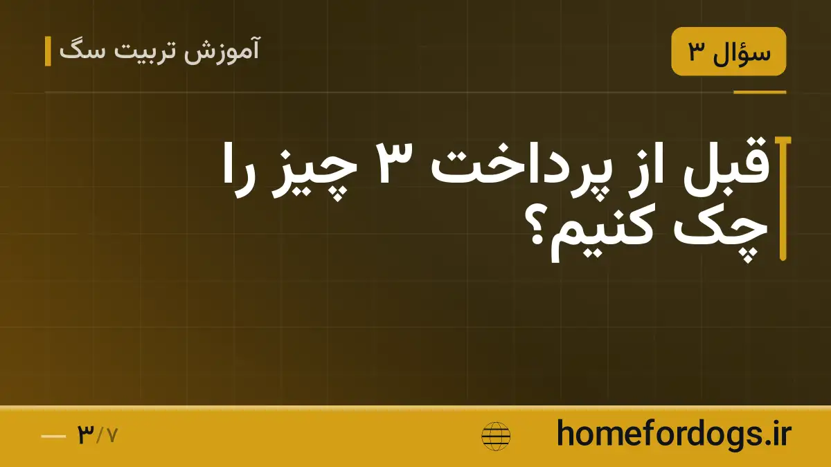 قبل از پرداخت ۳ چیز را چک کنیم؟