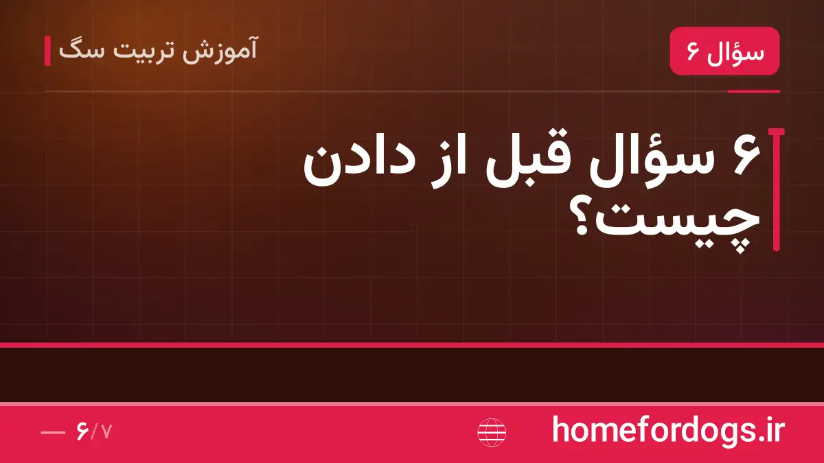 ۶ سؤال قبل از دادن چیست؟