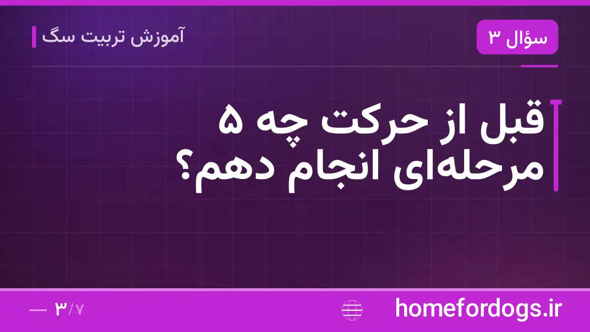 قبل از حرکت چه ۵ مرحله‌ای انجام دهم؟