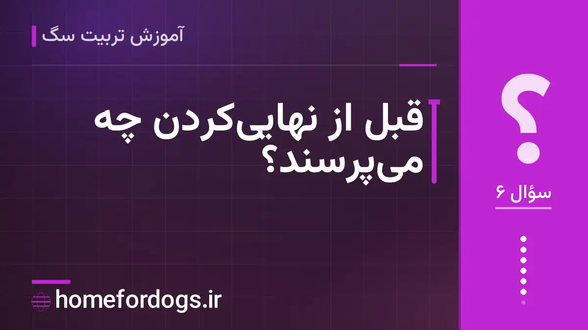 قبل از نهایی‌کردن چه می‌پرسند؟
