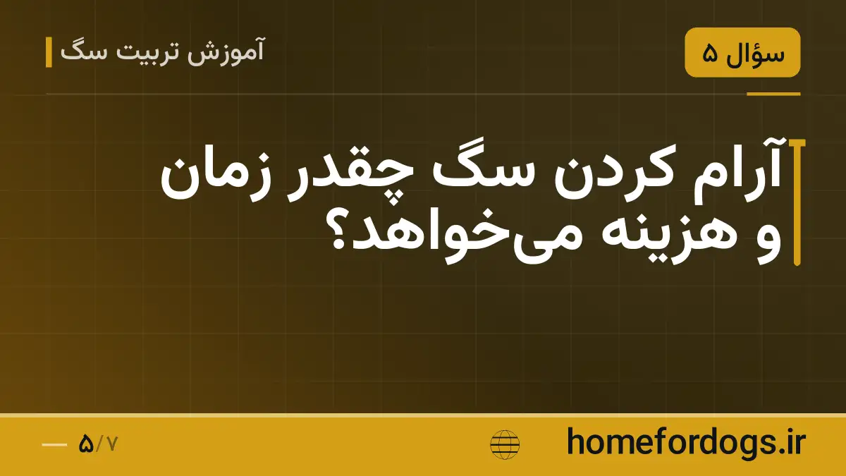آرام کردن سگ چقدر زمان و هزینه میخواهد؟