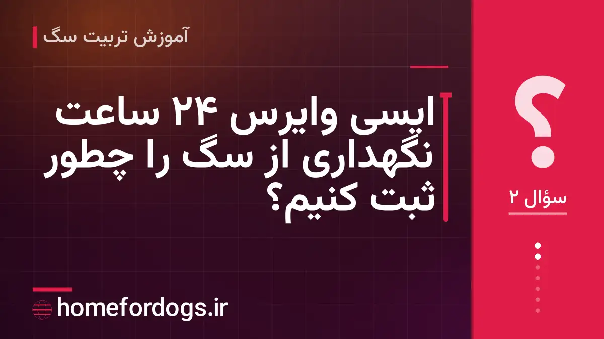 ایسی وایرس 24 ساعت نگهداری از سگ را چطور ثبت کنیم؟