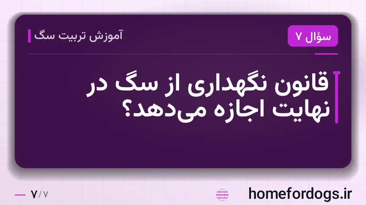 قانون نگهداری از سگ در نهایت اجازه میدهد؟