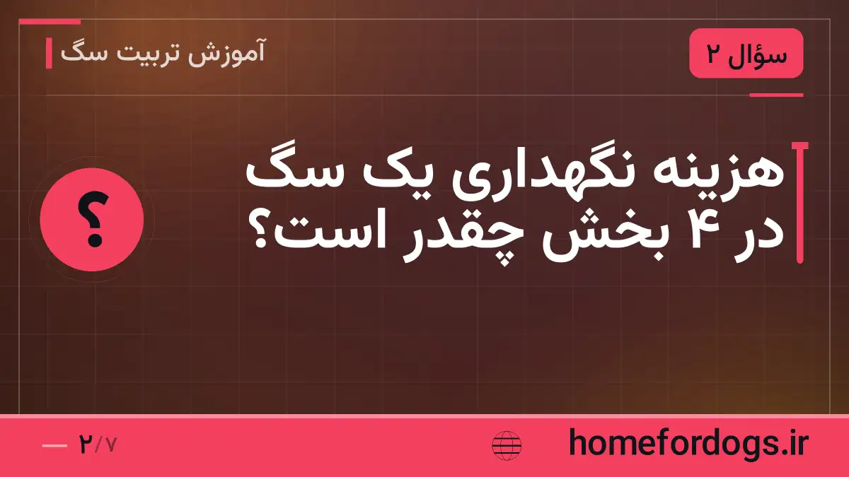 هزینه نگهداری یک سگ در ۴ بخش چقدر است؟