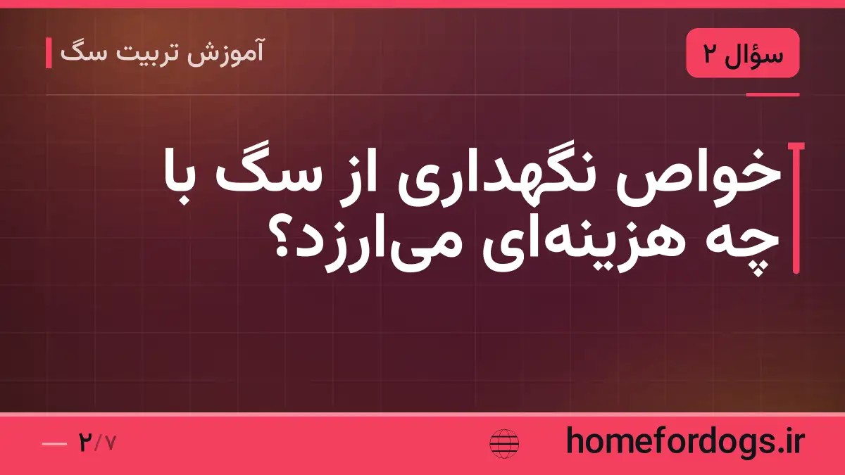 خواص نگهداری از سگ با چه هزینهای میارزد؟