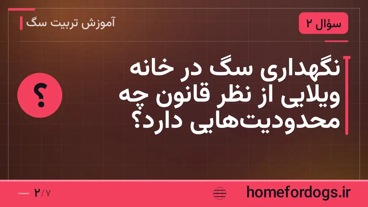 نگهداری سگ در خانه ویلایی از نظر قانون چه محدودیتهایی دارد؟