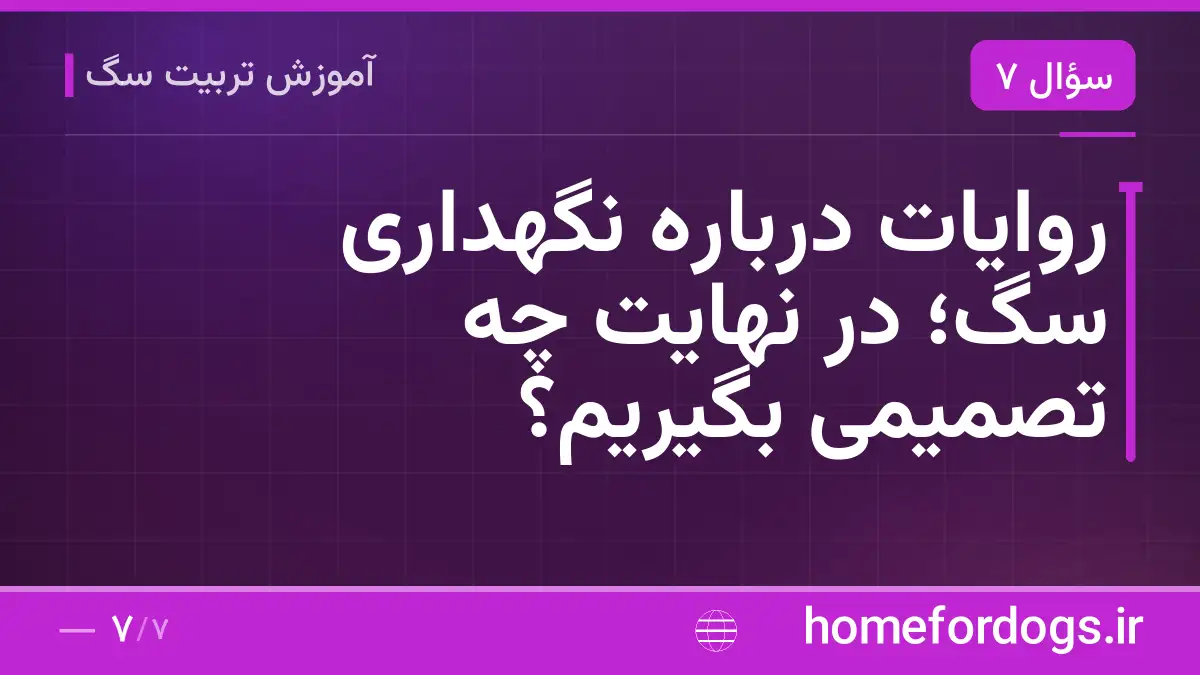 روایات درباره نگهداری سگ؛ در نهایت چه تصمیمی بگیریم؟